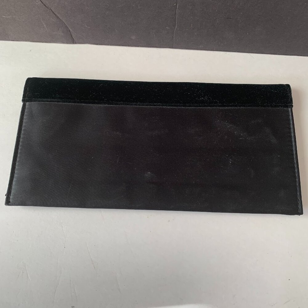 Yves Saint Laurent YSL Black Velvet Satin Evening Parfums Bag Clutch Cosmetic - Picture 6 of 9